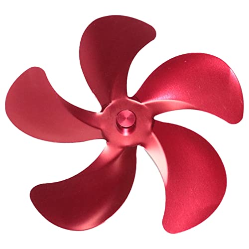 Ventilador de estufa con hojas de 5 alas, ventilador de estufa de leña, ventilador de estufa, sin hoja, mini ventilador de chimenea, para madera/leña/hoguera/tubo de estufa, solo hojas