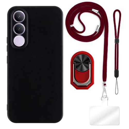 ESACMOT [4 in 1] �P�[�X Vivo V70 FE 5G V2550 �Ƃ̌݊�������A�X�g���b�v�A���X�g�o���h�A�����O�t���A�ϏՌ��ی�J�o�[���s�p�Z�b�g (���b�h�Z�b�g)