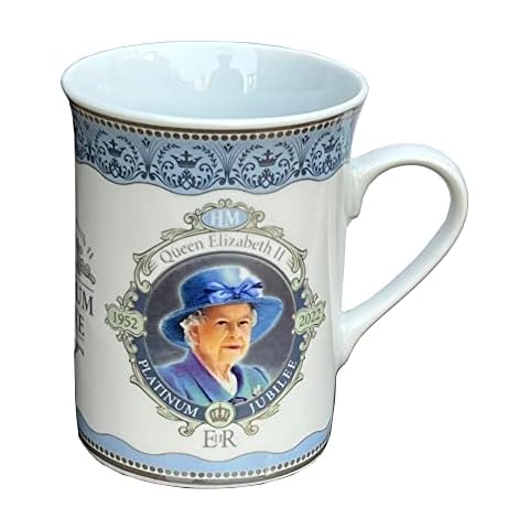Queen Elizabeth Platinum Jubilee Portrait Lippy Mug Commemorative Memorabilia Souvenirs Coffee Cup Home Deco (by LILAJ) Cover