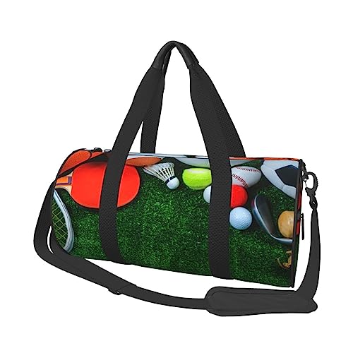 Sac de voyage sac de gym fitness noir avec imprimé sport pour entraînement mixte