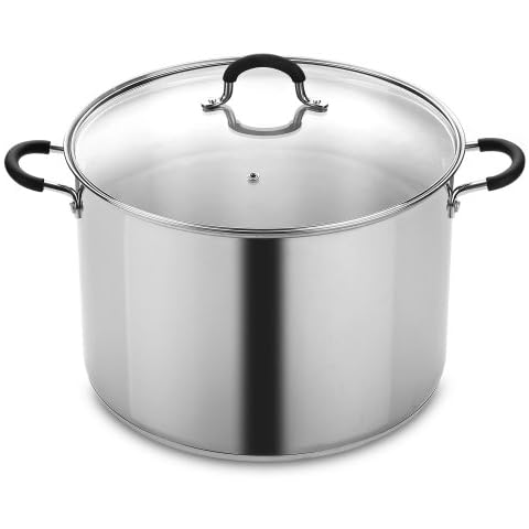 Cook N Home 00335 Stainless Steel Saucepot with Lid 20-Quart Stockpot, Silver Cover