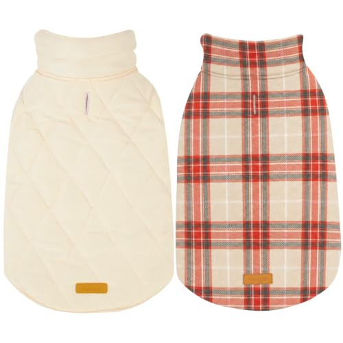 Image of Kuoser Waterproof Dog Coat, Warm Reversible Dog Jacket with Leash Hole