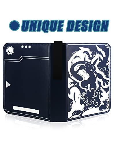 Trading Card Binder, 4 Pokect Card Book For Pokemon 400 Waterproof Pockets Holder And Zipper Collectors With 50 Removable Sleeves, Applicable To Game/Sports/Photo Cards(Pkm002) #TOP5
