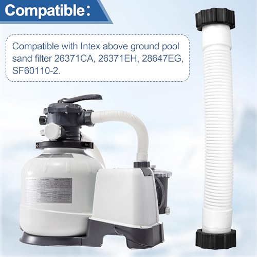 Image of 11535 Pool Sand Filter Pump Hose for Intex Sand Filter, 1.5'' Diameter Pool Pump Hose Replacement for Above Ground Pools & Saltwater Systems, 16 Inch Pool Hoses Interconnecting Pool Filter to Pump