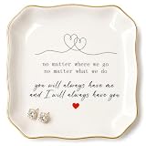 Best Friend Brithday Regali per le donne – 10,2 x 10,2 cm vassoio in ceramica gioielli – Sister Brithday amicizia regalo per donne Galentine Day regali per amici, colleghi, compagni di classe