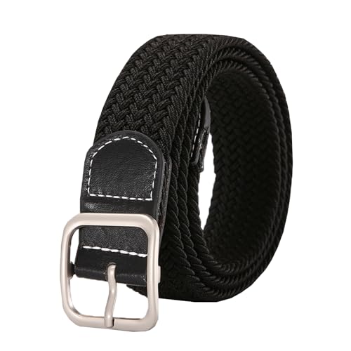 B-HOT 105cm Ceinture Elastique Homme Femme Tressée Extensible Sport Yoga Running Golf Plusieurs Couleurs Carré Noir
