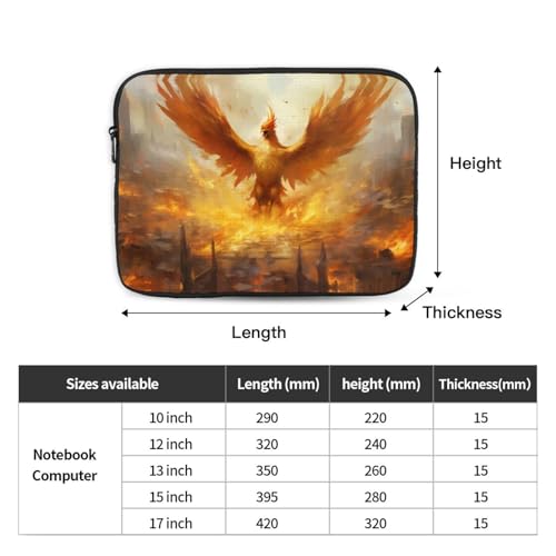 Red Flame Phoenix Laptop Sleeve Case 15 Inch Suitable For Notebook Computer Tablet Traveling Carrying Simple Case4