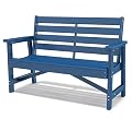 GREENVINES Outdoor Bench | 51.5’’ | HDPE | Garden Benches | Weatherproof | for Outdoors Patio Park Porch Outside Backyard | 2-Person | Blue