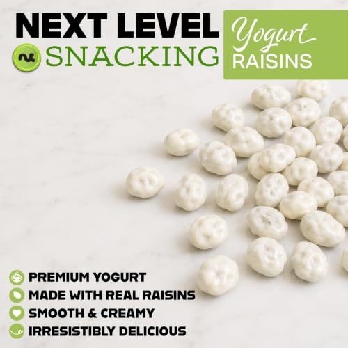 Image of NUT CRAVINGS - Yogurt Covered Raisins (32oz, 2 LB) Sweet Healthy Snack, Vegan, Kosher, Resealable Bag