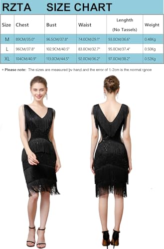 Image of Women Flapper Dresses 1920s V Neck Beaded Fringed Great Gatsby Club & Night Out Dresses