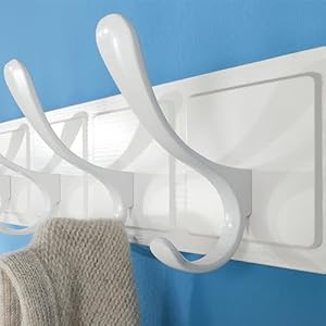 SKOLOO Coat Rack Wall Mount - Scandi-Style Wooden Carved-Block Coat Hook, Wall Coat Hanger with 6 Hooks for Hanging Coats, Hats, Clothing, Scarfs, White SKOLOO Coat Rack Wall Mount Scandi Style Wooden Carved Block Coat Hook Wall Coat Hanger with 6 Hooks for Hanging Coats Hats Clothing Scarfs White