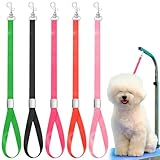 Shinylin 5 Pcs Pet Grooming Loops Nylon Pet Bathing Tether Straps Restraint Noose Dog Grooming Loop Adjustable Fixed Dog Cat Safety Rope for Groomer Table Bathtub, Vibrant Colors