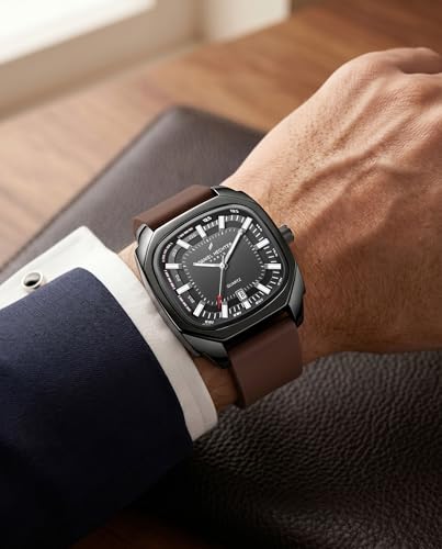 Image of Daniel Hechter Paris Marie Collection Analog Watch for Men with Square Dial, Date Display, Quartz Movement & Silicone Strap