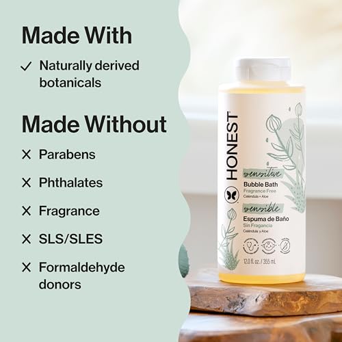Image of The Honest Company Bubble Bath, Hypoallergenic, Fragrance-Free, 12 fl oz
