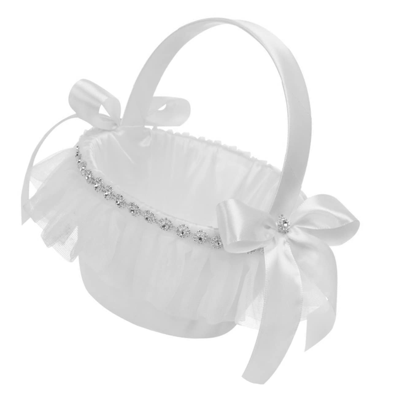 Wedding Flower Girl Basket Elegant Lace Petal Design Lightweight and Portable for Wedding Party Decoration for Flower Girl Favors and Rustic Weddings