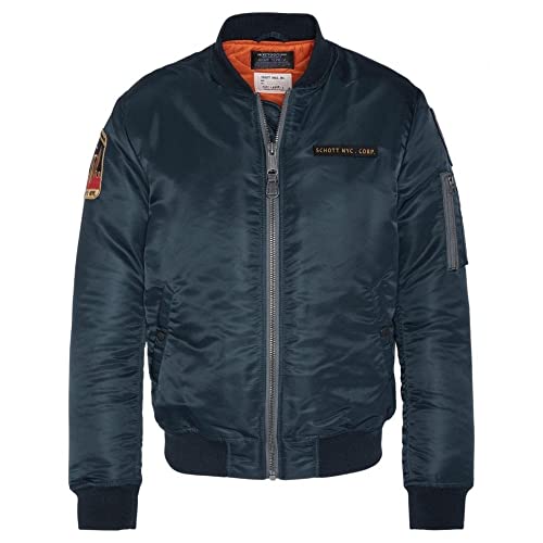 Schott NYC Unisex Airvintrs Bomber Badges Schott Jacket, Marineblau,...