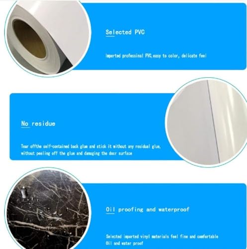 WYLNEP Bordure de papier peint autocollant en vinyle imperméable de 10 x 500 cm d'épaisseur pour décoration d'intérieur, salle de bain, cuisine, chambre à coucher, bureau, couloir, porte en verre – vue 2