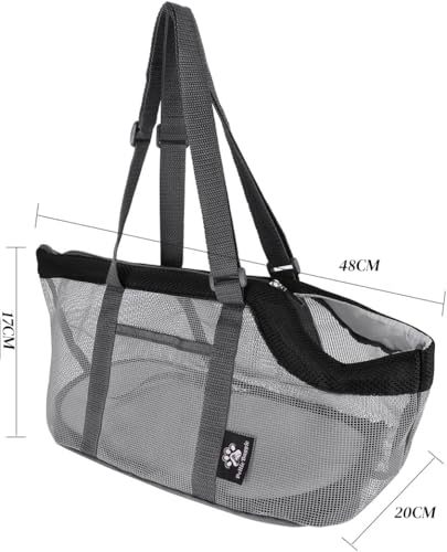 Transporttasche Haustier Tragetasche Klein Hund Haustiertragetasche Mesh Hundetragetasche Atmungsaktiv Hundetasche mit Boden Hundetrage Verstellbar Katzentragetasche Kleintiertasche Welpen Katze