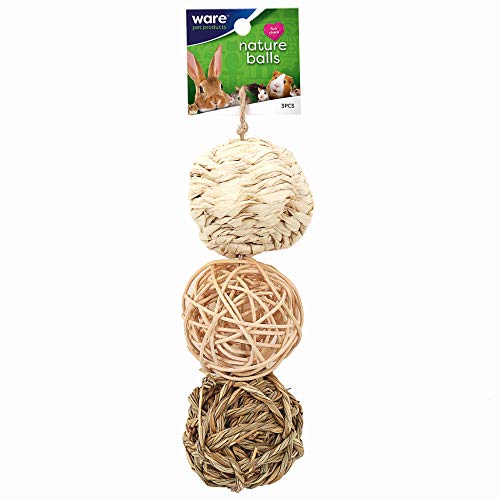 Ware Manufacturing Small Pet Nature Chew Balls Value Pack with Bell, Pack of