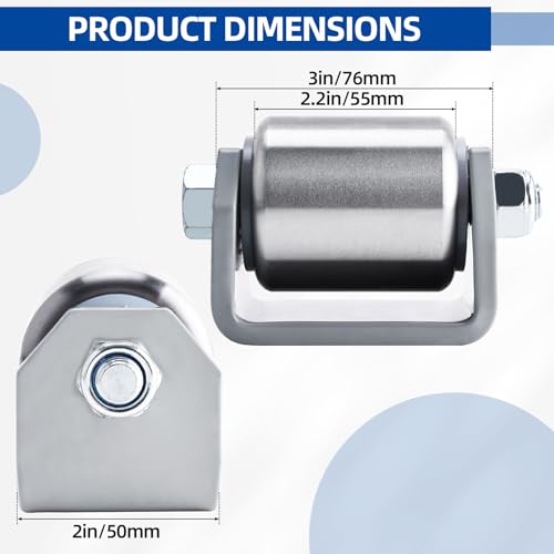 NORJIN 4 Pack 2" Weld-On Trailer Skid Wheels, Heavy-Duty Steel Skid Wheels by NORJIN - Used condition - Image 3