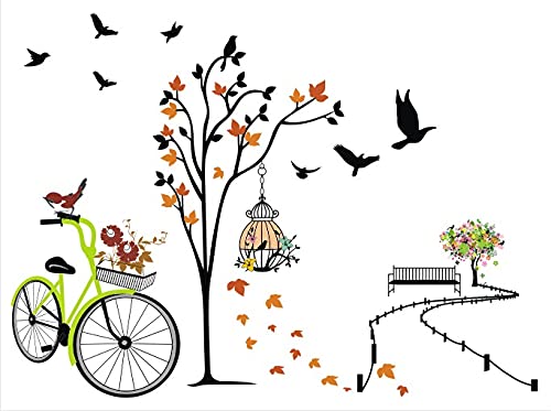 Heaven Decors Natural Scenic Ride PVC Vinyl Wall Sticker for Living Room (Ideal Size on Wall: 142 cm x 100 cm),Multicolour-Self-Adhesive 3