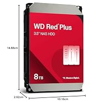 WD Red Plus 8 TB NAS Interne Festplatte 3,5 Zoll - 5640 U/Min, SATA 6 Gb/s, CMR, 256MB Cache – Ansicht 4