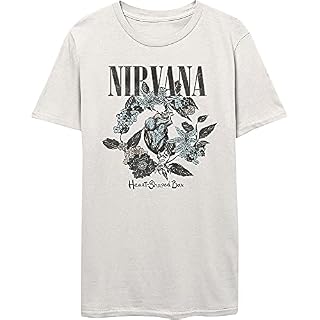 Nirvana Heart Shape Box Homme T-Shirt Manches Courtes Blanc Regular/Coupe Standard - Les Beatles, Paul McCartney, John Lennon, RIngo Starr, George Harrison