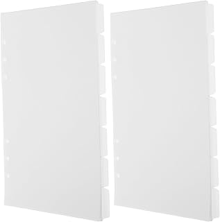 HEMOTON Binder Dividers for Notepad A5 Plastic Index Tabs 7-Section Removable Loose-Leaf Organizer Sheets for School and Office Filing