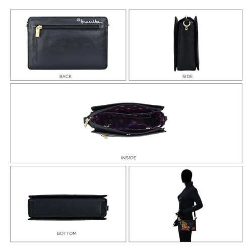 Anuschka Women's Original Hand-Painted Leather Triple Compartment Crossbody4