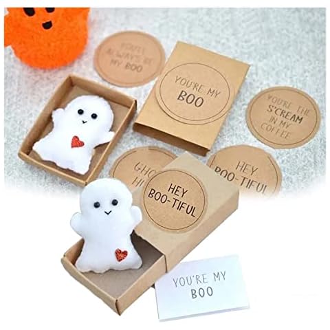Splenorva Cute Ghost Matchbox, You're My Boo Card Halloween Decoration Gift, Romantic Cute Ghost for Him Her | You're My Boo, Love Gifts for Friend Brother Boyfriend (Color : Hey) Cover