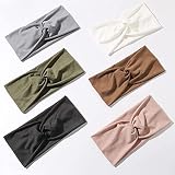 Artilady 6 Pack Wide Boho Headbands for Women - Soft Yoga Elastic Hair Bands for Girls Workout Runni