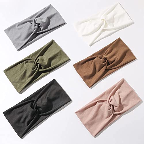 Artilady 6 Pack Wide Boho Headbands For Women - Soft Yoga Elastic Hair Bands For Girls Workout Running Sport Headwrap Non-Slip Breathable (Sunset) #TOP25