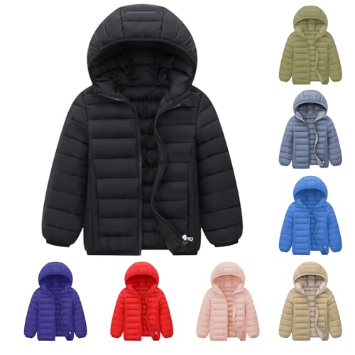 Mmoneyake Hooded Puffer Jacket for Boys and Girls Winter Warm Long Sleeve Zip Puffer Jacket Kids Baggy Short Down Overcoat2