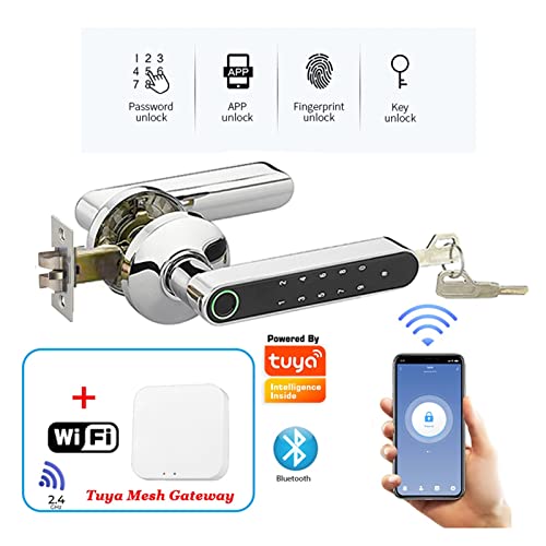 Fechadura biométrica inteligente com impressão digital, código de telefone, aplicativo Bluetooth, có
