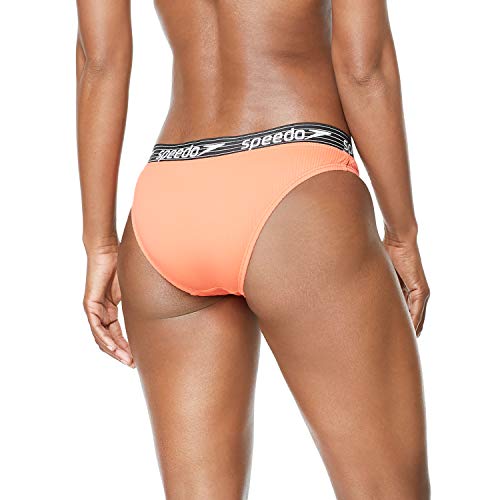 Bas de bikini hipster Speedo maillot de bain côtelé corail M