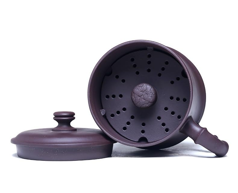 Petites tasses à Thé Tasse à thé en argile violette de 650ml avec filtre et couvercle, tasse brassage bureau grande capacité