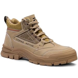 Steel Toe Boots for Men Indestructible Steel Toe Shoes Breathable High Top Work Boots for Men Lightweight Safety Shoes Non Slip Work Shoes Industry Construction Safety Boots