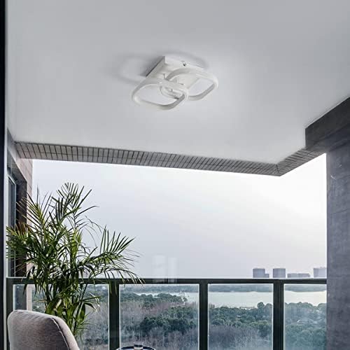 Goeco LED Ceiling Light 22W Acrylic Close to Ceiling Lights, Modern Square Design Ceiling Lamp for Hallway Entrance Office Bedroom 6000K Porch Ceiling Lights Cloakroom Lamp (Cool White)