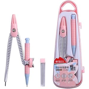 Math Geometry Kit Set Professional Compass Kit met klein potlood, precisie vergrendelingsverdeler, ideaal voor het…