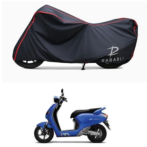 Image of Waterproof Bike Body Cover Compatible for | 22 Motors iFlow | Taffeta Fabric, Red Piping Design, Bottom Elastic Fit | Dustproof, Sun UV & Rain Protection for All Bikes