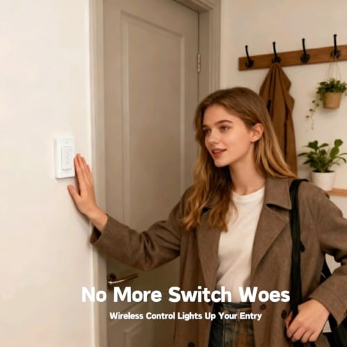 LoraTap 656ft Wireless Wall-Switch: Remote Control Outlet 3 Pack — Lights & Small Appliances — No Wiring —1 Remote for 3 Plugs