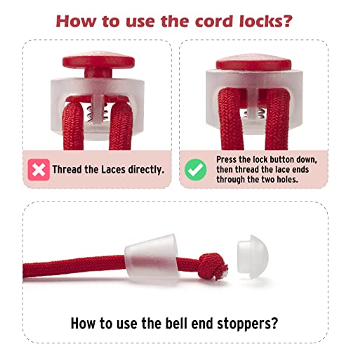 No Tie Shoe Laces For Kids Sneakers, 6 Pairs Lazy Tieless Elastic Shoelaces, Colorful No-Tie Lacing System With Round Shoe Strings And Smart Cord Locks For Toddler Speed Slipping On Sneakers Shoes #TOP3