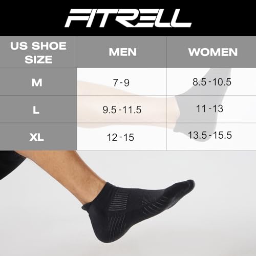 FITRELL 6 Pack Men's Athletic Running Ankle Socks Low Cut Cushioned Wicking Anti-Blister Breathable Sport Socks2
