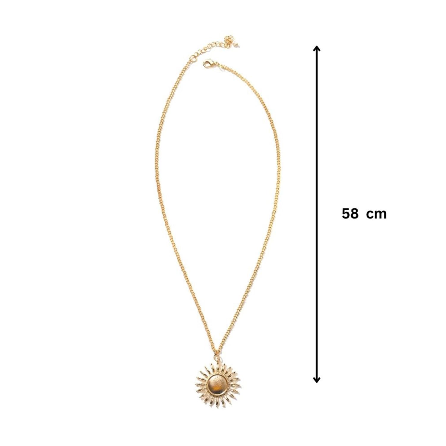 Stylish Large Sun Pendant Necklace - Anti Tarnish