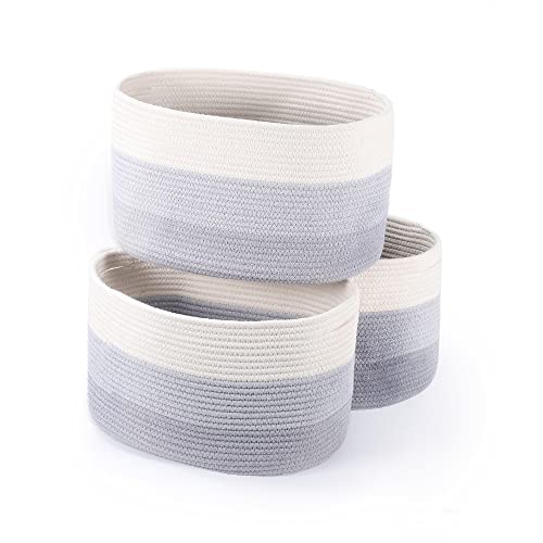 Lot de 3 paniers de rangement en corde de coton pliables pour placard, chambre d'enfant, vêtements, jouets, maison et bureau Cover