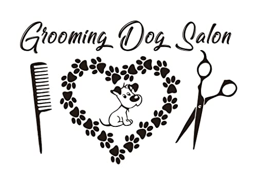 Dog Grooming Salon Wall Decal TM-91 Black
