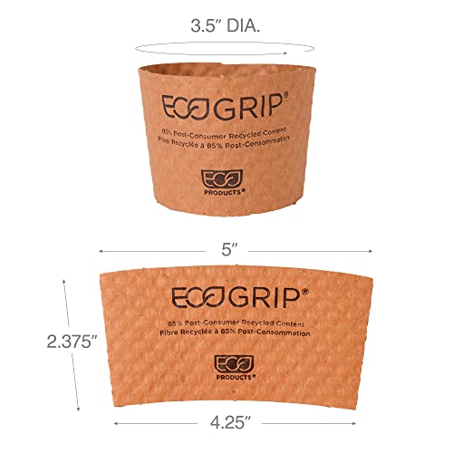 Eco-Products Ecogrip Compostable Hot Cup Sleeves, Brown, Case Of 1300 (Eg-2000), 3.5 Inches #TOP6