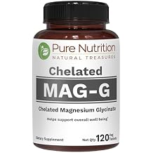 Pure Nutrition MagG - Chelated Magnesium glycinate Supplement | 120 Tabs | 440mg Elemental Magnesium | High Absorption Magnesium Supplement to Support Overall Well Being