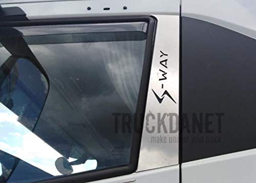 Piantoni portiera con scritta S-WAY in acciaio inox lucido (AISI - 304)