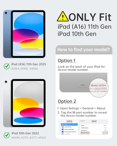 TiMOVO Hülle für iPad A16 11. Gen 11" &10. Gen 10,9", Nachtgrün – Ansicht 2